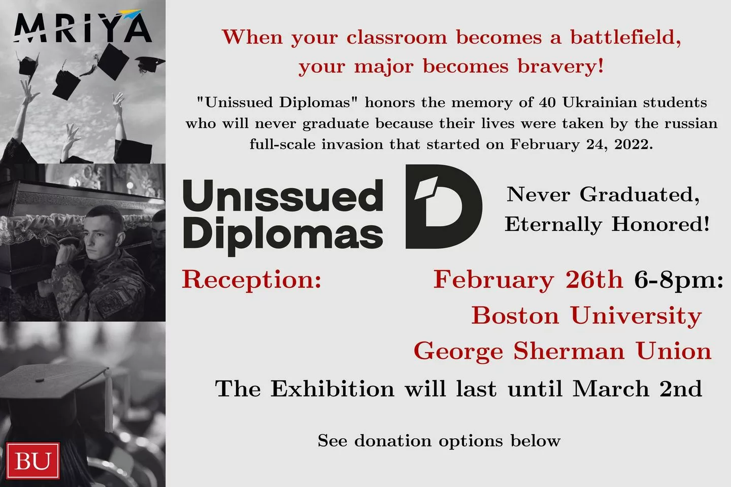 Unissued Diplomas Exhibition @ Boston University