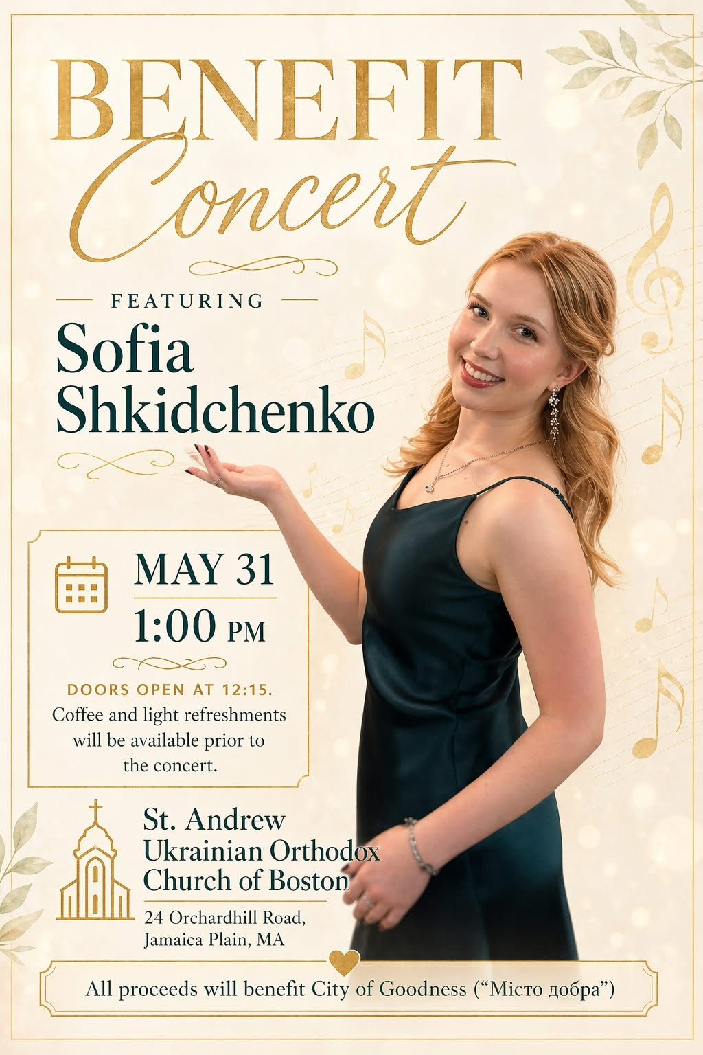 Benefit Concert featuring Sofia Shkidchenko