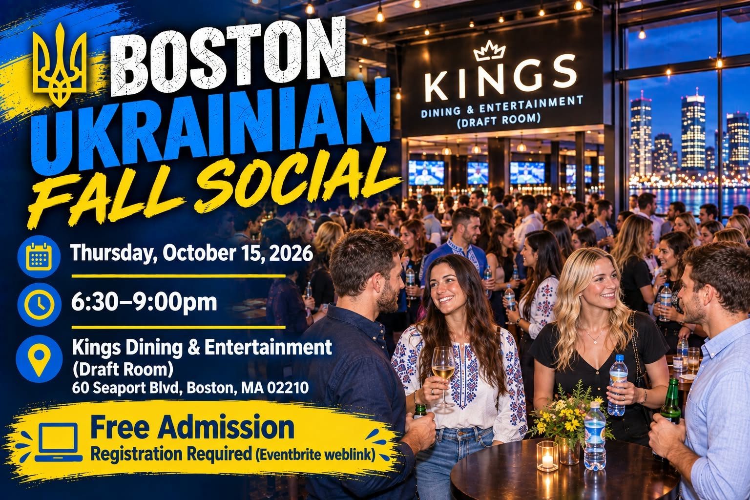 Boston Ukrainian Fall Social @ Kings, Seaport - October 15th!